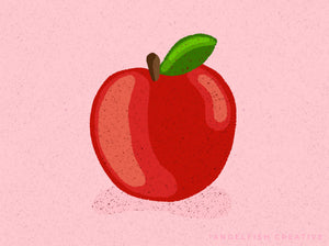 Imperfect Liners Procreate Brush Set, uneven crunchy line art brushes, textured apple