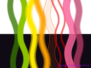 Jelly Procreate Brush Set: translucent round brushes, strokes on light and dark backgrounds