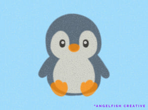 Jelly Procreate Brush Set: translucent round brushes, squishy glitter penguin drawing