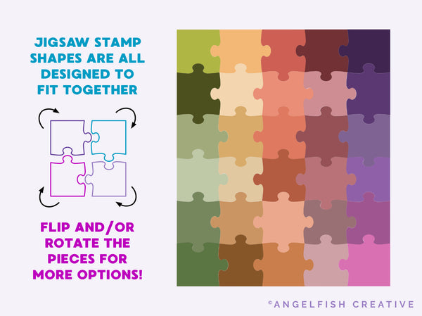 Jigsaw Puzzle Stamp Brushes for Procreate | Puzzle Piece Layout Stamp Pattern Brush, puzzle piece designed to fit together