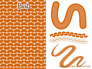 Knit & Purl Procreate Brush, knitting pattern brushes, purl brushes