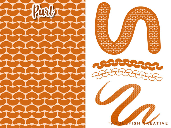Knit & Purl Procreate Brush, knitting pattern brushes, purl brushes