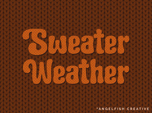 Knit & Purl Procreate Brush, knitting pattern brushes, sweater weather knitted textured lettering