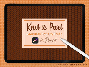 Knit & Purl Pattern Brush for Procreate | 2 Seamless Knitting Texture Brushes, title