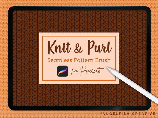 Knit & Purl Pattern Brush for Procreate | 2 Seamless Knitting Texture Brushes, title