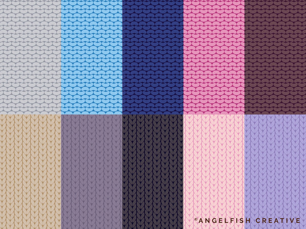 Knit & Purl Pattern Brush for Procreate | 2 Seamless Knitting Texture Brushes, knitting pattern in different colours