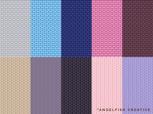 Knit & Purl Pattern Brush for Procreate | 2 Seamless Knitting Texture Brushes, pattern colours