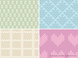Knitting Patterns Brush Set for Procreate, pattern in different colours