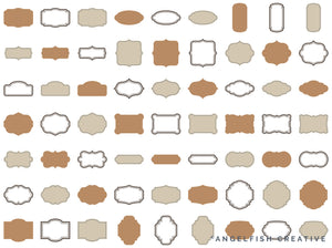 Vintage Label Frames, 180 Stamp Border Brushes for Procreate, designs page 2