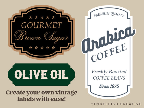 Vintage Label Frames, 180 Stamp Border Brushes for Procreate, label design examples