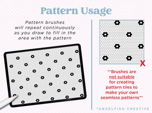 Lace Mesh Brushes for Procreate, pattern usage