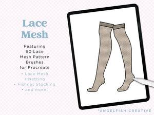 Lace Mesh Brushes for Procreate, 50 brushes
