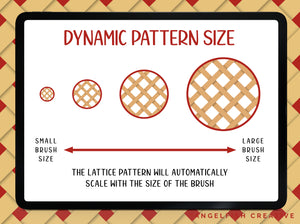 Lattice Pattern Procreate Brush Set | 8 Texture Brushes, square diamond weave, dynamic pattern size