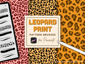 Leopard Print Pattern Brushes for Procreate, animal spots brush set, title