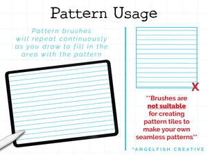 Lined Paper Procreate Brush Set - 40 Pattern Brushes, pattern usage