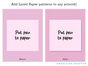 Lined Paper Procreate Brush Set - 40 Seamless Patterns, put pen to paper