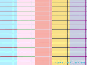 Lined Paper Procreate Brush Set - 40 Seamless Patterns, lined paper in different colours