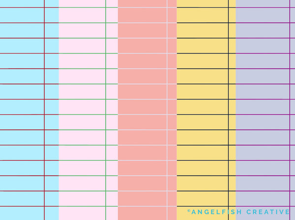 Lined Paper Brushes for Procreate | seamless graph, grid, bullet journal, line patterns, coloured paper