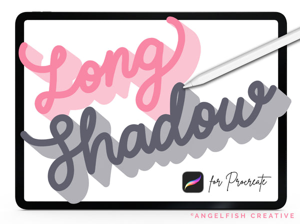 Long Shadow Brush for Procreate | 3D Drop Shadow Hand Lettering Brush, title