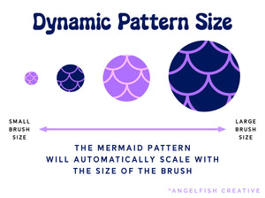 Mermaid Brush for Procreate | Seamless Fish Scales Pattern Brush, dynamic pattern size