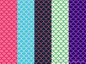 Mermaid Brush for Procreate | Seamless Fish Scales Pattern Brush, pattern in different colours