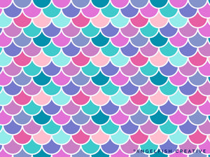 Mermaid Brush for Procreate | Seamless Fish Scales Pattern Brush, multi colour mermaid background