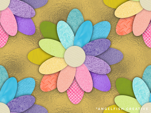 Metallic Textures Procreate Brush Set, 30 foil metal brushes, foil flower