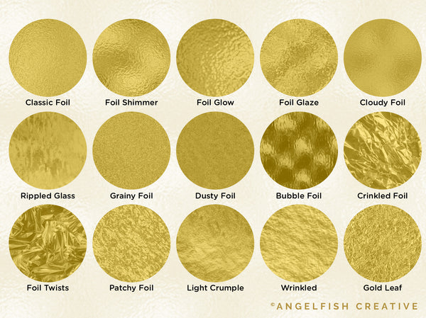 Metallic Textures Procreate Brush Set, 30 foil metal brushes, textures page 1