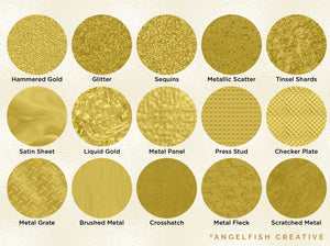 Metallic Textures Procreate Brush Set, 30 foil metal brushes, textures page 