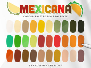 Mexicana Procreate Colour Palette | Colour Swatches, 30 Digital Colours | Procreate Palette for iPad