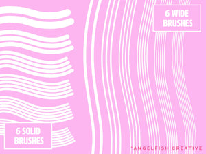 Multi-line Master Brush Set for Procreate | 48 Multiline Monoline Brushes, wide brushes