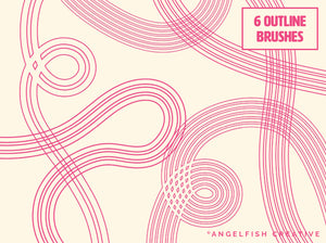 Multi-line Master Brush Set for Procreate | 48 Multiline Monoline Brushes, outline brushes