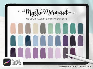 Mystic Mermaid Procreate Colour Palette | Colour Swatches, 30 Digital Colours | Procreate Palette for iPad | Instant Download