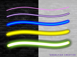 Neon Brush for Procreate | Glowing Light Monoline Lettering Brush, monoline brush