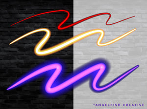 Neon Brush for Procreate | Glowing Light Monoline Lettering Brush, pressure brush