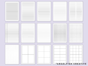 Note Pad Stamp Brushes for Procreate | A4 A5 writing paper page layout brush set, stamp brushes page 1