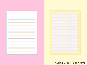 Note Pad Stamp Brushes for Procreate | A4 A5 writing paper page layout brush set, cute notepaper