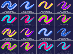 Outlined Edges Procreate Brush Set, no overlap outline brushes, brush styles page 2