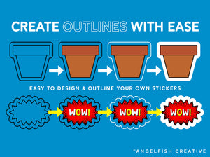 Outlined Sticker Shapes: 100 Stamp Brushes for Procreate, create outlines with ease