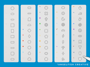 Outlined Sticker Shapes: 100 Stamp Brushes for Procreate, sticker shapes page 1