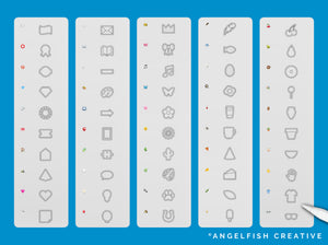 Outlined Sticker Shapes: 100 Stamp Brushes for Procreate, sticker shapes page 2
