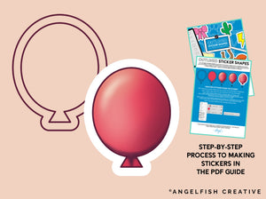 Outlined Sticker Shapes: 100 Stamp Brushes for Procreate, balloon sticker how to guide