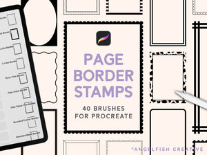 Page Border Stamps for Procreate, 40 frame brushes, title