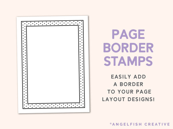 Page Border Stamps for Procreate, 40 frame brushes, add borders