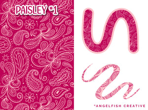 Paisley Print Pattern Brushes for Procreate, boho floral brush set, pattern style 1