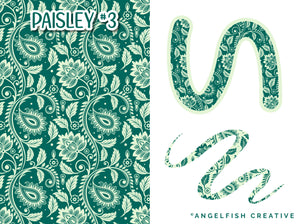 Paisley Print Pattern Brushes for Procreate, boho floral brush set, pattern style 3