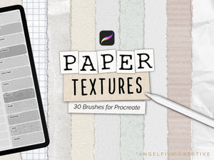 Paper Textures Procreate Brush Set: 30 brushes, title