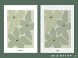 Paper Textures Procreate Brush Set: 30 brushes, before and after texture