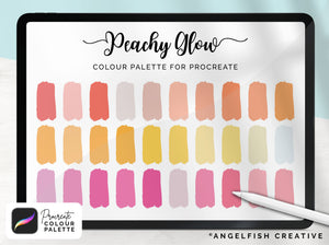 Peachy Glow Procreate Colour Palette | Colour Swatches, 30 Digital Colours | Procreate Palette for iPad | Instant Download