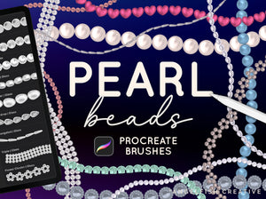 Pearl Beads Brush Set for Procreate | realistic jewelry pearls string bead brushes, title